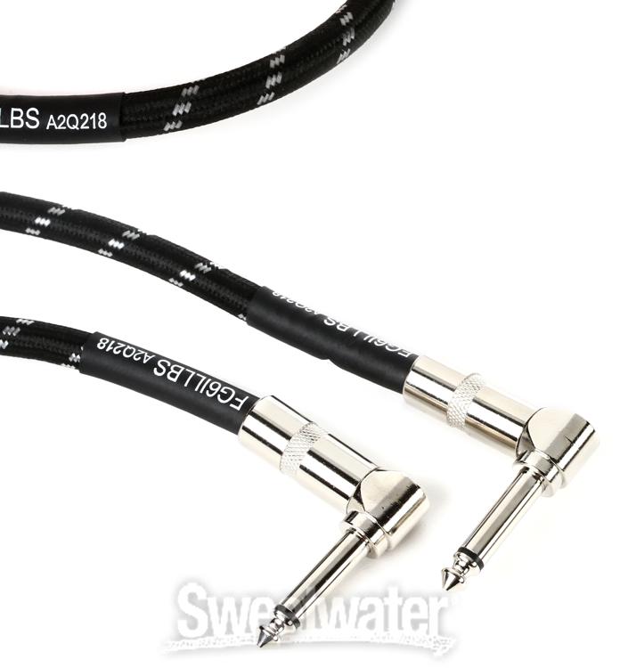 Fender Accessories 6" Custom Shop Guitar Patch Cable (2pack) Black