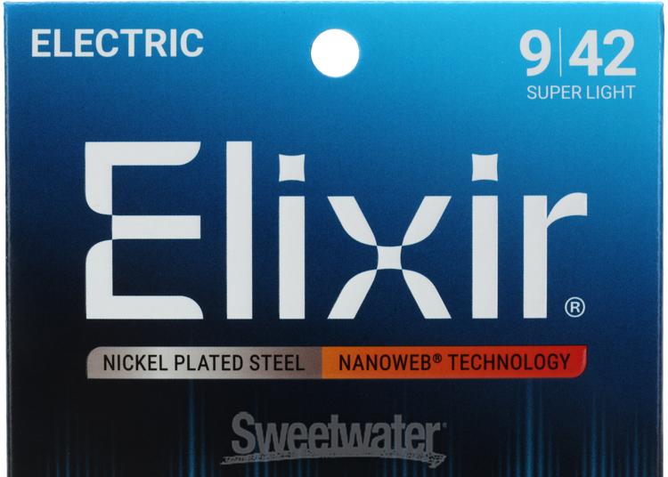 Elixir Strings 12002 Nanoweb Super Light Electric Guitar Strings
