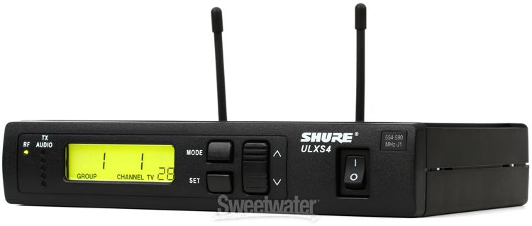 Shure ULXS4 Wireless Receiver - J1 Band, 554 - 590 MHz | Sweetwater.com