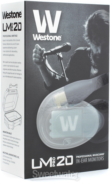 Westone UMPro 20 Monitor Earphones, Clear | Sweetwater.com