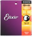 Click to learn more about the Elixir Strings 16027 Nanoweb Phosphor Bronze Acoustic Guitar Strings - .011-.052 Custom Light