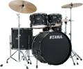Click to learn more about the Tama Imperialstar IE52C 5-piece Complete Drum Set with Snare Drum and Meinl Cymbals - Blacked Out Black
