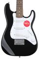 Click to learn more about the Squier Mini Stratocaster Electric Guitar - Black with Laurel Fingerboard