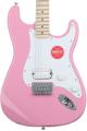 Click to learn more about the Squier Sonic Stratocaster HT H Electric Guitar - Flash Pink