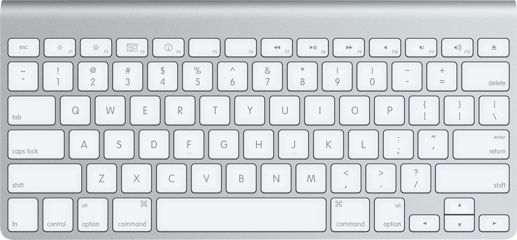 Apple Wireless Keyboard. Un teclado natural, liviano, compacto y estándar. 