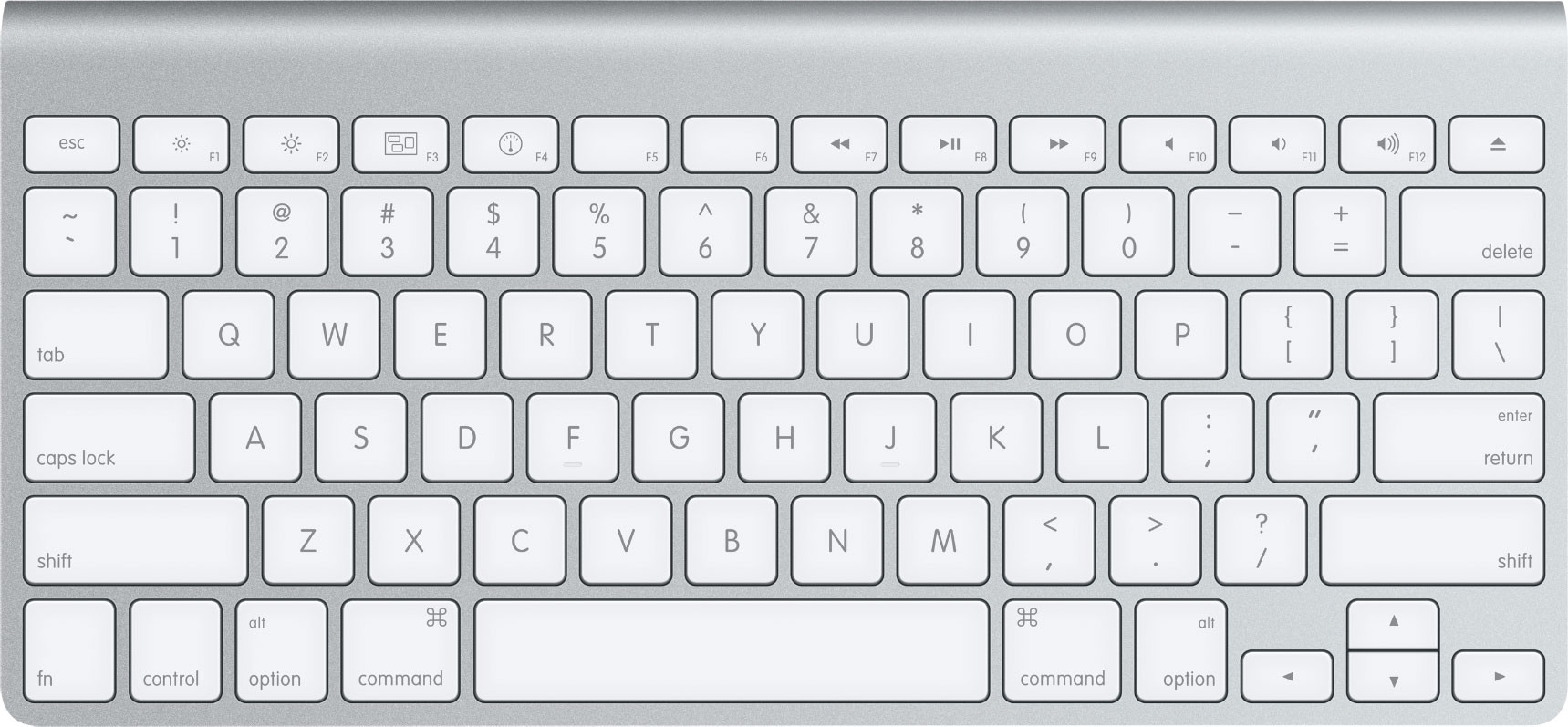 Apple Wireless Keyboard. Un teclado natural, liviano, compacto y estándar. 