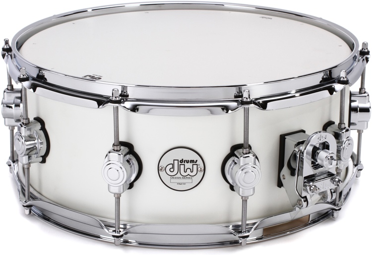 dw design series maple snare drum 5 5 quot x14 quot satin white dw design snare