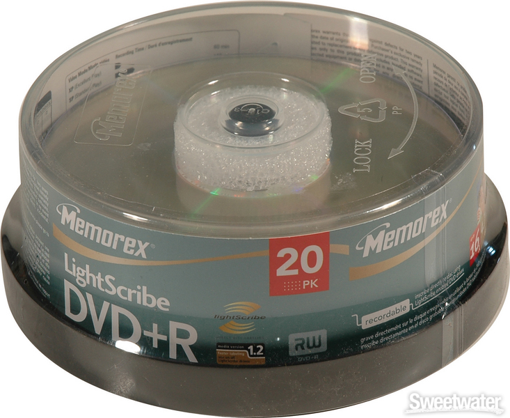 Memorex DVD+R LightScribe, 20 Pack Spindle | Sweetwater.com