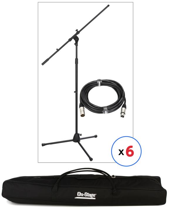 Sweetwater MS7701B Euro Boom Microphone Stand Package 6 Stands, 6