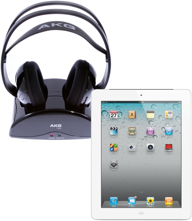 Apple iPad 2 + Wireless Headphones 16GB WiFi, White