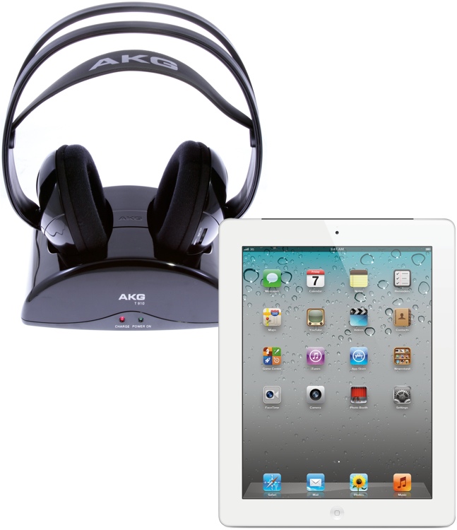 Apple iPad 2 + Wireless Headphones 16GB WiFi + Verizon 3G, White
