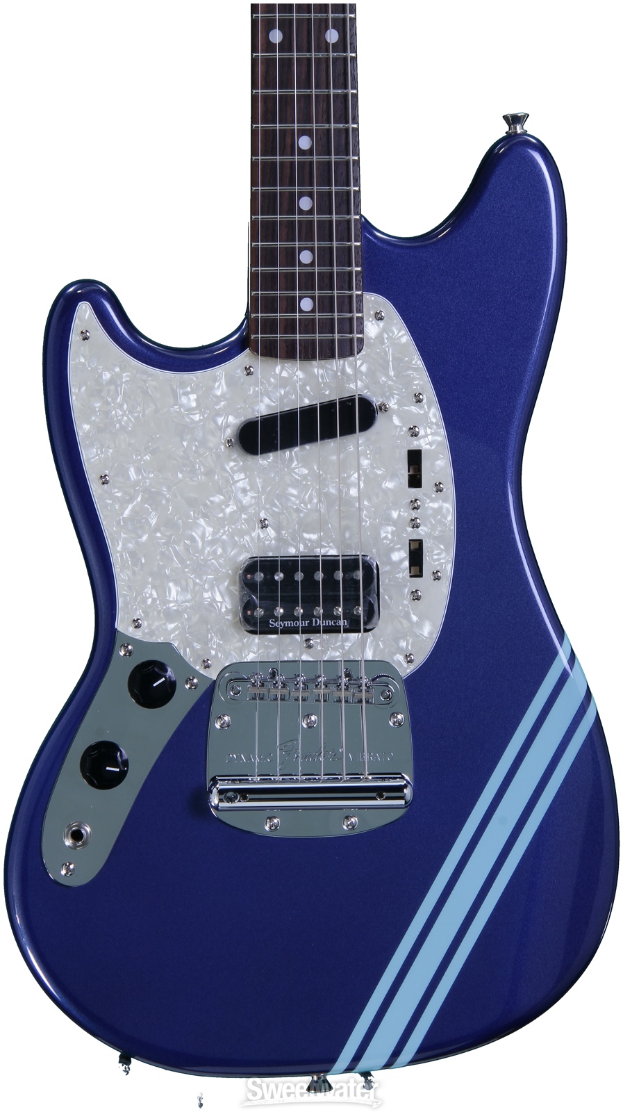 Fender Kurt Cobain Mustang Left Handed Lake Placid Blue with Stripe LH