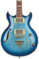 Click to learn more about the Ibanez AR520HFM Hollowbody Electric Guitar - Light Blue Burst
