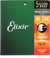 Click to learn more about the Elixir Strings 14202 Nanoweb Electric Bass Guitar Strings - .045-.130 Light Long Scale, 5-string