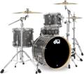 Click to learn more about the DW DWe 4-piece Drum Kit Bundle - Black Galaxy FinishPly
