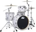 Click to learn more about the DW DWe 4-piece Drum Kit Bundle - White Marine Pearl FinishPly