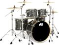 Click to learn more about the DW DWe 5-piece Drum Kit Bundle - Black Galaxy FinishPly