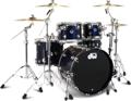 Click to learn more about the DW DWe 5-piece Drum Kit Bundle - Midnight Blue Metallic