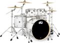 Click to learn more about the DW DWe 5-piece Drum Kit Bundle - White Marine Pearl FinishPly