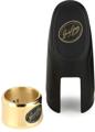 Click to learn more about the JodyJazz HRA1 Power Ring Ligature with Cap for Hard Rubber Alto Saxophone Mouthpiece - Gold