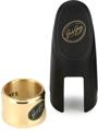 Click to learn more about the JodyJazz HRT1 Power Ring Ligature with Cap for Hard Rubber Tenor Saxophone Mouthpiece - Gold