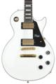Click to learn more about the Gibson Custom Les Paul Custom - Alpine White with Ebony Fingerboard