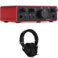 Click to learn more about the Focusrite Scarlett Solo 4th Gen USB Audio Interface and Audio-Technica ATH-M20x Closed-back Headphones