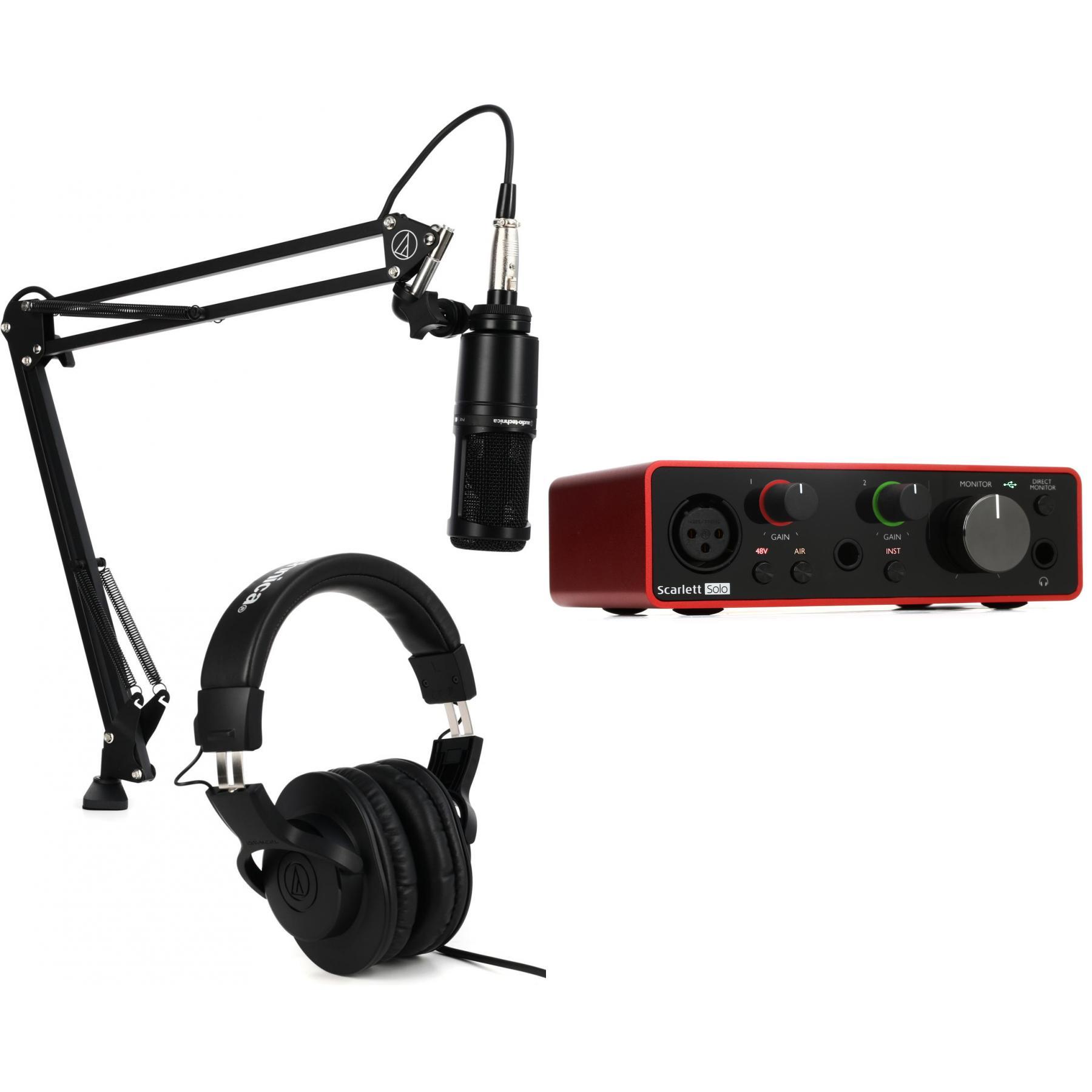 ATH-M20x,　AT2020PK　Studio　USB　Audio　PreSonus　Interface　Cable　Streaming/Podcasting　Pack　with　Microphone　XLR　Boom　グラフィックボード、ビデオカード　Audio　AudioBox　96　Technica　and　with