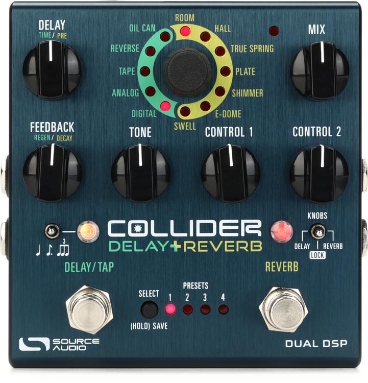 Source Audio Collider Stereo Delay+Reverb Pedal Demo
