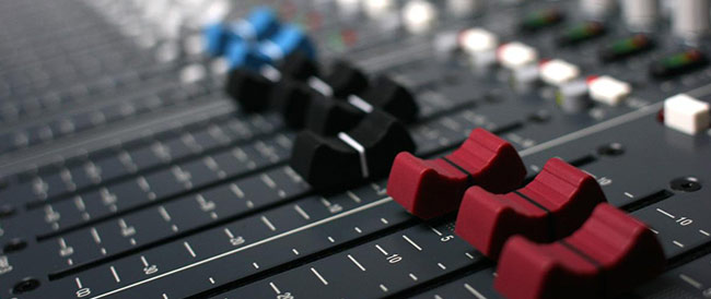 faders on sound board