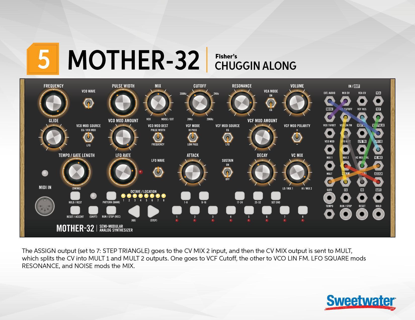 moog mother 32 patch sheets with videos sweetwater