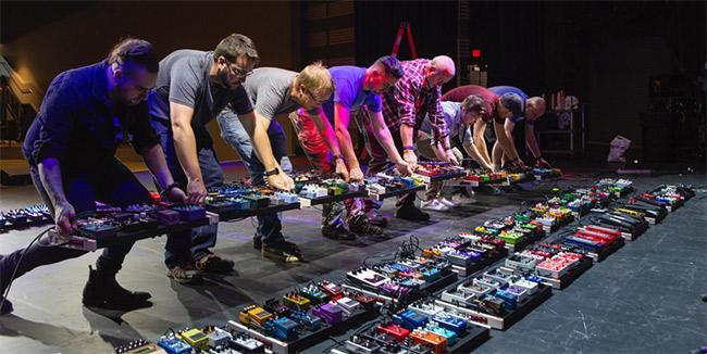 Talented professionals assemble world's largest pedalboard.