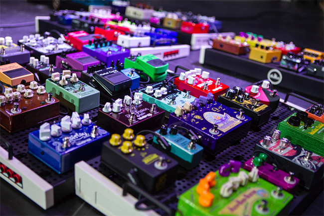 All the pedals we collected at the World's Largest Pedalboard.