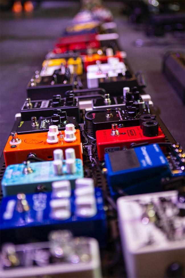 Finished hooking up all the pedals at the World's Largest Pedalboard.