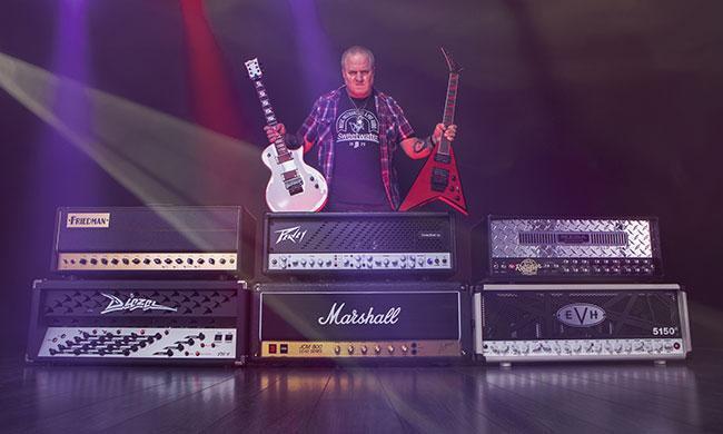 Nick Bowcott with metal amps