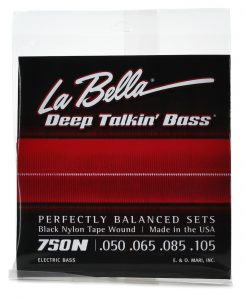 La-Bella-750N-Black-Nylon-Tapewound-Bass-Strings-Light