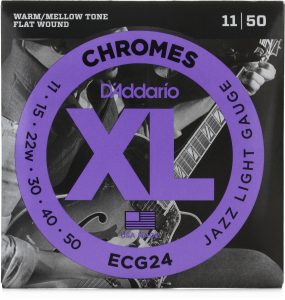 DAddario-ECG24-XL-Chromes-Flatwound-Electric-Guitar-Strings-.011-.050-Jazz-Light