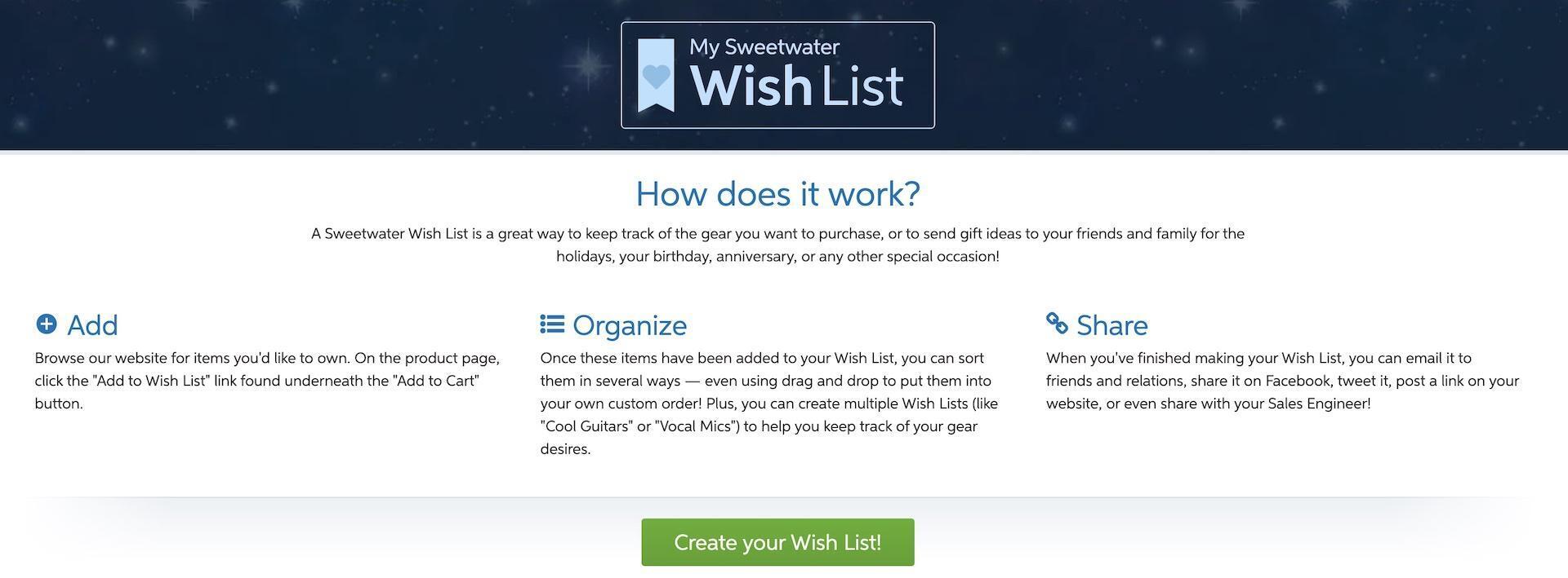 Wish Lists: How to make & share lists on