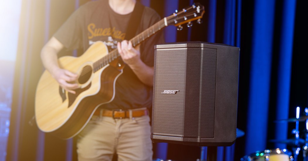 Featured Battery-powered PA System with Acoustic Guitarist