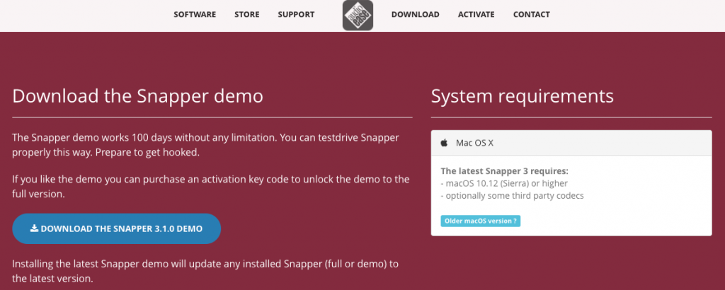 audio ease snapper download page