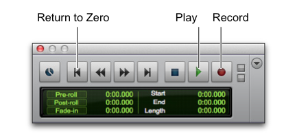transport window shortcut pro tools mac