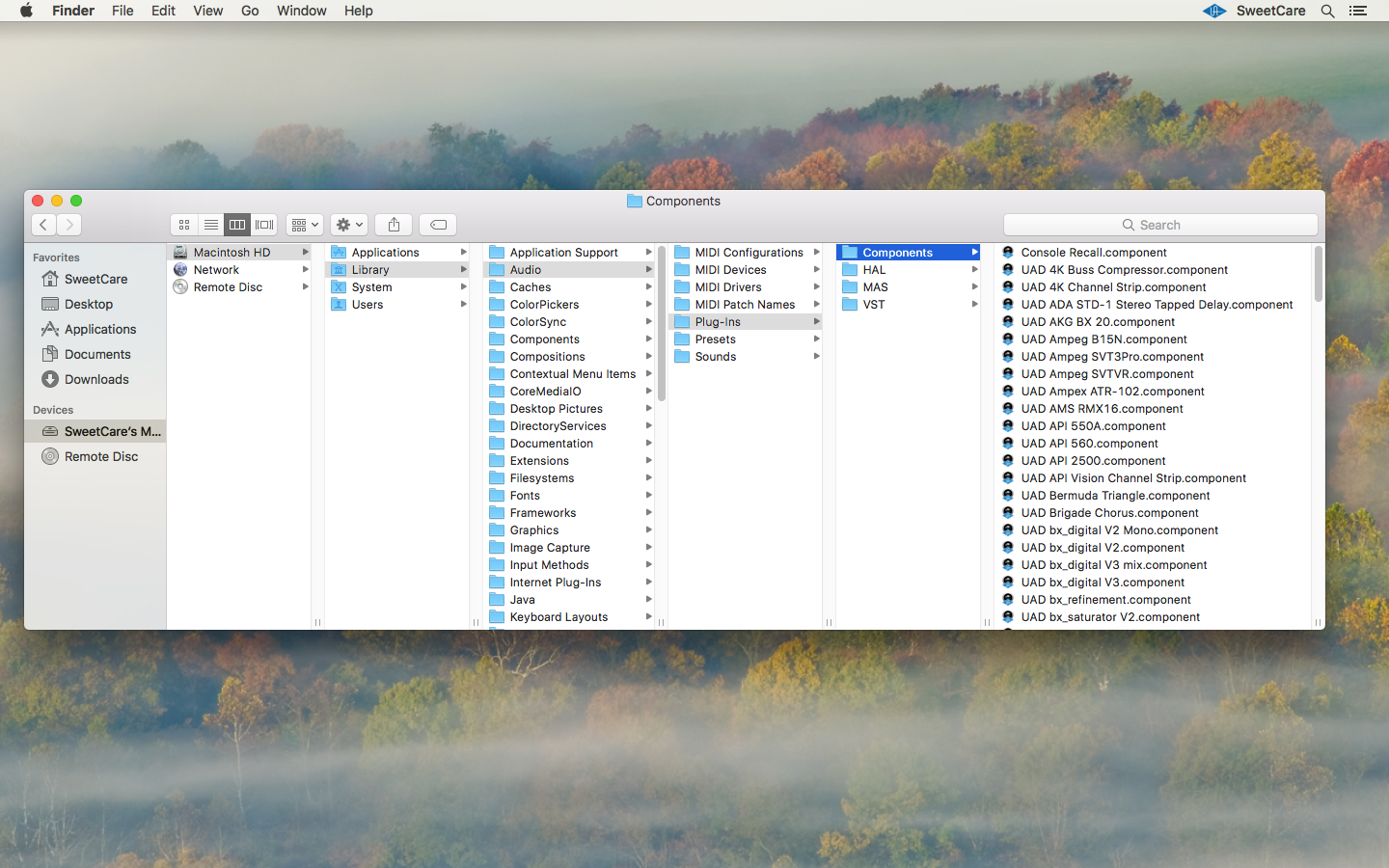 UAD AU PlugIn Location Sweetwater