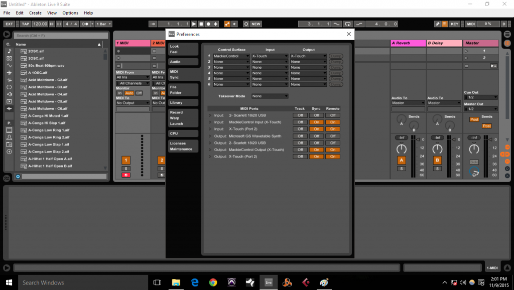 ableton - mackie control