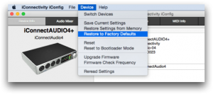 iConnectivity Factory Reset
