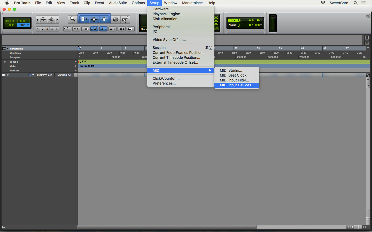 How to set up a MIDI controller in Pro Tools? SweetCare