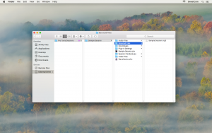 Mac Finder window opened to the Bounced Files folder
