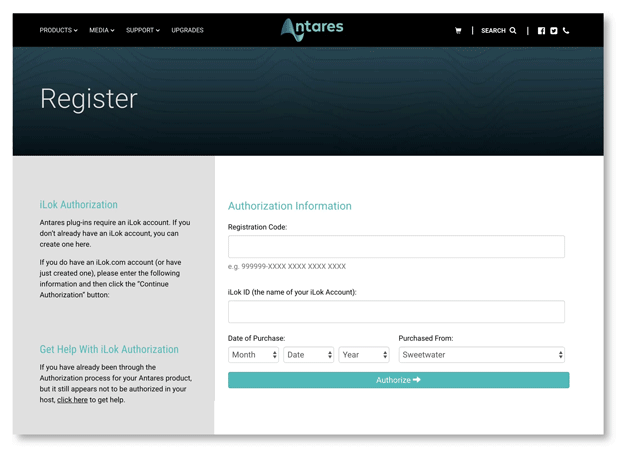 Autotune registration code