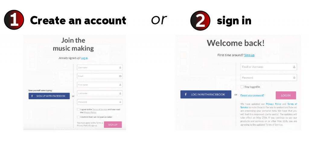 Create or sign in to your Propellerheads account