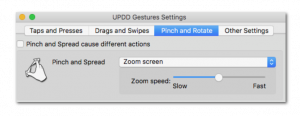 Adjust UPDD Gesture Settings