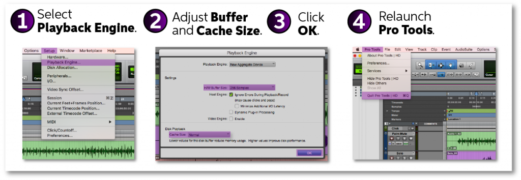 How to adjust buffer and cache size